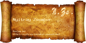 Nyitray Zsombor névjegykártya